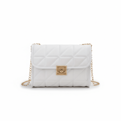 Bolso Transversal de Mujer en Matelassé con Cierre Dorado Modelo Lumière Noir