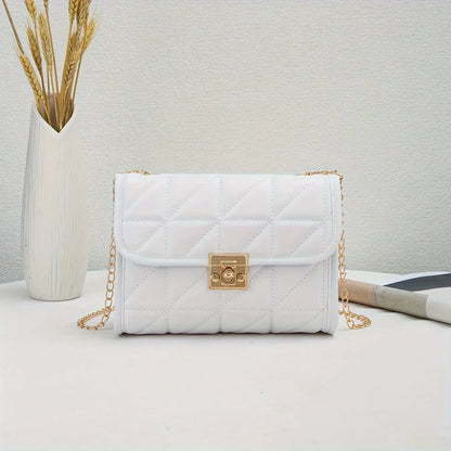 Bolso Transversal de Mujer en Matelassé con Cierre Dorado Modelo Lumière Noir